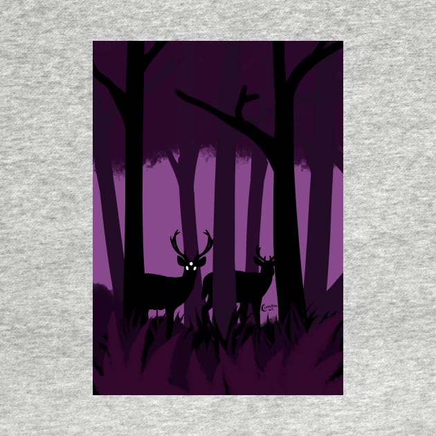 There's something in the woods - Deer? by LvnaMuraArt